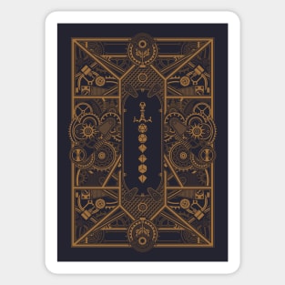 Steampunk Polyhedral Dice Sword Sticker